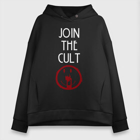 Женское худи Oversize хлопок с принтом Cult в Кировске, френч-терри — 70% хлопок, 30% полиэстер. Мягкий теплый начес внутри —100% хлопок | боковые карманы, эластичные манжеты и нижняя кромка, капюшон на магнитной кнопке | ahs | american horror story | американская история ужасов