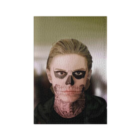 Обложка для паспорта матовая кожа с принтом Tate в Кировске, натуральная матовая кожа | размер 19,3 х 13,7 см; прозрачные пластиковые крепления | ahs | american horror story | американская история ужасов