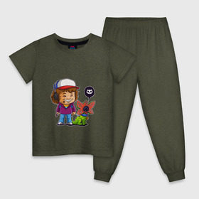 Детская пижама хлопок с принтом Stranger Things в Кировске, 100% хлопок |  брюки и футболка прямого кроя, без карманов, на брюках мягкая резинка на поясе и по низу штанин
 | dustin | stranger things | очень странные дела