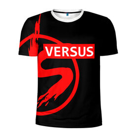 Мужская футболка 3D спортивная с принтом VERSUS BATTLE RED в Кировске, 100% полиэстер с улучшенными характеристиками | приталенный силуэт, круглая горловина, широкие плечи, сужается к линии бедра | battle | versus | батл | версус