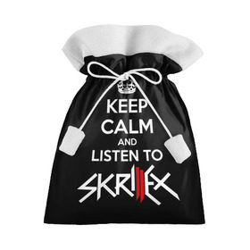 Подарочный 3D мешок с принтом Skrillex keep calm в Кировске, 100% полиэстер | Размер: 29*39 см | dub step | dubstep | keep calm | skrillex | даб степ | дабстеп | диджей | драм энд басс | скрилекс