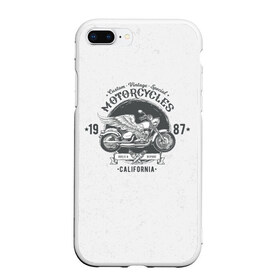 Чехол для iPhone 7Plus/8 Plus матовый с принтом Vintage motocycle в Кировске, Силикон | Область печати: задняя сторона чехла, без боковых панелей | harley | motorbike | motorcycle | race | rider | ryder | skull | speed | байк | гонки | гонщик | мото | мотобайк | мотоцикл | райдер | скорость | харлей | череп