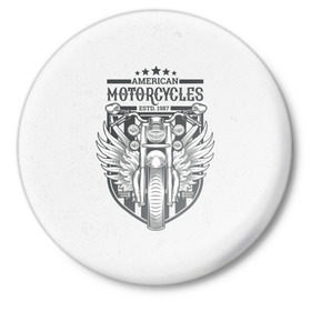 Значок с принтом Vintage motocycle 5 в Кировске,  металл | круглая форма, металлическая застежка в виде булавки | harley | motorbike | motorcycle | race | rider | ryder | skull | speed | байк | гонки | гонщик | мото | мотобайк | мотоцикл | райдер | скорость | харлей | череп
