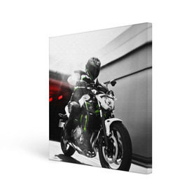 Холст квадратный с принтом Kawasaki в Кировске, 100% ПВХ |  | motorbike | motorcycle | race | rider | ryder | speed | yamaha | байк | гонки | гонщик | кавасаки | мото | мотобайк | мотоцикл | райдер | скорость | ямаха