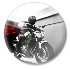 Значок с принтом Kawasaki в Кировске,  металл | круглая форма, металлическая застежка в виде булавки | motorbike | motorcycle | race | rider | ryder | speed | yamaha | байк | гонки | гонщик | кавасаки | мото | мотобайк | мотоцикл | райдер | скорость | ямаха