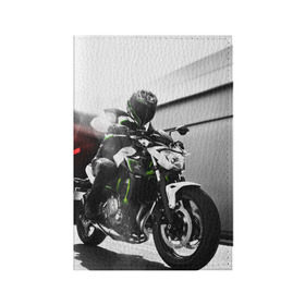 Обложка для паспорта матовая кожа с принтом Kawasaki в Кировске, натуральная матовая кожа | размер 19,3 х 13,7 см; прозрачные пластиковые крепления | motorbike | motorcycle | race | rider | ryder | speed | yamaha | байк | гонки | гонщик | кавасаки | мото | мотобайк | мотоцикл | райдер | скорость | ямаха