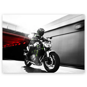 Поздравительная открытка с принтом Kawasaki в Кировске, 100% бумага | плотность бумаги 280 г/м2, матовая, на обратной стороне линовка и место для марки
 | Тематика изображения на принте: motorbike | motorcycle | race | rider | ryder | speed | yamaha | байк | гонки | гонщик | кавасаки | мото | мотобайк | мотоцикл | райдер | скорость | ямаха