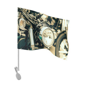 Флаг для автомобиля с принтом Vintage motocycle в Кировске, 100% полиэстер | Размер: 30*21 см | harley | motorbike | motorcycle | race | rider | ryder | speed | байк | гонки | гонщик | мото | мотобайк | мотоцикл | райдер | скорость | харлей