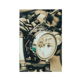 Обложка для паспорта матовая кожа с принтом Vintage motocycle в Кировске, натуральная матовая кожа | размер 19,3 х 13,7 см; прозрачные пластиковые крепления | harley | motorbike | motorcycle | race | rider | ryder | speed | байк | гонки | гонщик | мото | мотобайк | мотоцикл | райдер | скорость | харлей