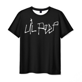 Мужская футболка 3D с принтом LiL PEEP в Кировске, 100% полиэфир | прямой крой, круглый вырез горловины, длина до линии бедер | lil peep | лил пип