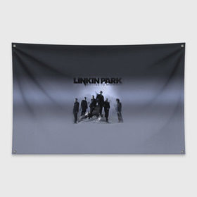 Флаг-баннер с принтом Группа Linkin Park в Кировске, 100% полиэстер | размер 67 х 109 см, плотность ткани — 95 г/м2; по краям флага есть четыре люверса для крепления | bennington | chester | linkin park | альтернативный | беннингтон | группа | ленкин | линкин | майк | метал | музыкант | ню | нюметал | парк | певец | рок | рэп | честер | электроник