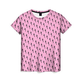 Женская футболка 3D с принтом LiL PEEP Pattern в Кировске, 100% полиэфир ( синтетическое хлопкоподобное полотно) | прямой крой, круглый вырез горловины, длина до линии бедер | lil peep. cry baby | лил пип