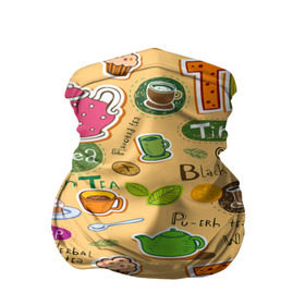 Бандана-труба 3D с принтом Tea bombing в Кировске, 100% полиэстер, ткань с особыми свойствами — Activecool | плотность 150‒180 г/м2; хорошо тянется, но сохраняет форму | char | tea | tea party | еда | конфеты | лимон | напиток | печенье | сладости | тортики | чай | чашка