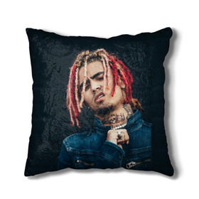 Подушка 3D с принтом Lil Pump в Кировске, наволочка – 100% полиэстер, наполнитель – холлофайбер (легкий наполнитель, не вызывает аллергию). | состоит из подушки и наволочки. Наволочка на молнии, легко снимается для стирки | Тематика изображения на принте: esketit | esskeetit | gang | lil | pump | rap | качер | лил | маленький | насос | памп | репер | рэпер | рэппер | с дредами | эшкере | эшкерее | эшкереее | эшкерееее | эщкере | эщкерее | эщкереее | эщкерееее