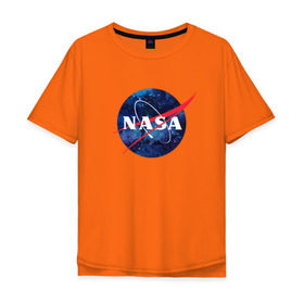 Мужская футболка хлопок Oversize с принтом NASA в Кировске, 100% хлопок | свободный крой, круглый ворот, “спинка” длиннее передней части | nasa | астронавт | астрофизика | космическое агенство | космонавт | космос | наса | скафандр   | шлем