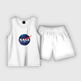 Детская пижама с шортами хлопок с принтом NASA в Кировске,  |  | nasa | астронавт | астрофизика | космическое агенство | космонавт | космос | наса | скафандр   | шлем
