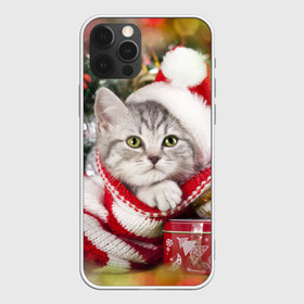 Чехол для iPhone 12 Pro Max с принтом Новогодний котик в Кировске, Силикон |  | елка | зима | кот | котейка | кошка | мороз | новый год | снег