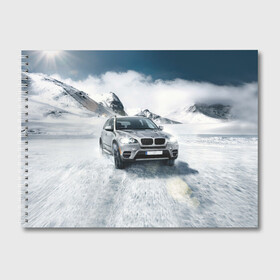 Альбом для рисования с принтом BMW X5 в Кировске, 100% бумага
 | матовая бумага, плотность 200 мг. | auto | race | авто | автомобиль | бмв | бумер | бэха | гонки | марка | машина
