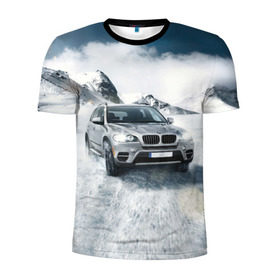 Мужская футболка 3D спортивная с принтом BMW X5 в Кировске, 100% полиэстер с улучшенными характеристиками | приталенный силуэт, круглая горловина, широкие плечи, сужается к линии бедра | auto | race | авто | автомобиль | бмв | бумер | бэха | гонки | марка | машина