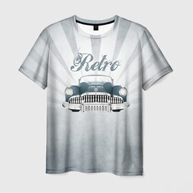 Мужская футболка 3D с принтом Ретро стайл 2 в Кировске, 100% полиэфир | прямой крой, круглый вырез горловины, длина до линии бедер | auto | race | авто | автомобиль | гонки | классика | марка | машина | ретро