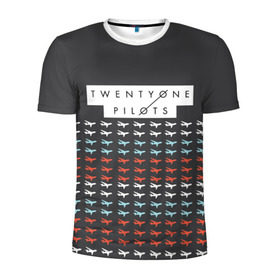 Мужская футболка 3D спортивная с принтом Twenty One Pilots Planes Brand в Кировске, 100% полиэстер с улучшенными характеристиками | приталенный силуэт, круглая горловина, широкие плечи, сужается к линии бедра | Тематика изображения на принте: rock | t.o.p. | top | twenty one pilots | рок