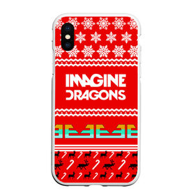 Чехол для iPhone XS Max матовый с принтом Праздничный Imagine Dragons в Кировске, Силикон | Область печати: задняя сторона чехла, без боковых панелей | dragons | imagine | альтернативный | американская | арена | бэн макки | группа | драгонс | дэн | дэн рейнольдс | знак | имеджин | инди | индирок | красный | надпись | новогодний | новый год | поп | праздник