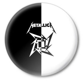 Значок с принтом Metallica в Кировске,  металл | круглая форма, металлическая застежка в виде булавки | metallica | группа | джеймс хэтфилд | кирк хэмметт | ларс ульрих | метал | металика | металлика | миталика | музыка | роберт трухильо | рок | трэш | трэшметал | хард | хардрок | хеви | хевиметал