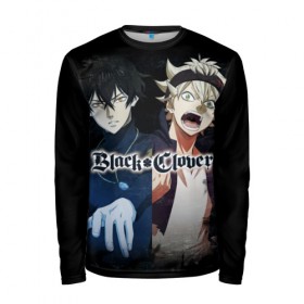 Мужской лонгслив 3D с принтом Black Clover в Кировске, 100% полиэстер | длинные рукава, круглый вырез горловины, полуприлегающий силуэт | black clover | manga | аниме | астер | магия | манга | черный клевер