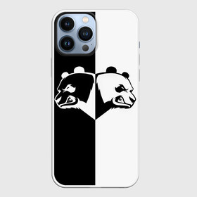 Чехол для iPhone 13 Pro Max с принтом Панда в Кировске,  |  | Тематика изображения на принте: бамбук | бамбуковый медведь | белый | голова | два | животное | злость | красная книга | крутой | мишка | оскал | панда | прикольный | тату | цвета | чб | черный | ярость