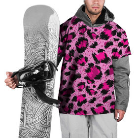 Накидка на куртку 3D с принтом Розовый леопард в Кировске, 100% полиэстер |  | Тематика изображения на принте: гепард | леопард