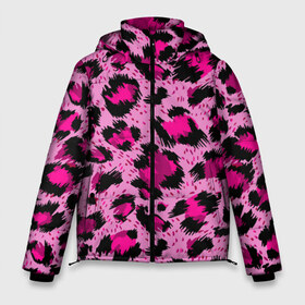 Мужская зимняя куртка 3D с принтом Розовый леопард в Кировске, верх — 100% полиэстер; подкладка — 100% полиэстер; утеплитель — 100% полиэстер | длина ниже бедра, свободный силуэт Оверсайз. Есть воротник-стойка, отстегивающийся капюшон и ветрозащитная планка. 

Боковые карманы с листочкой на кнопках и внутренний карман на молнии. | гепард | леопард