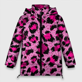 Женская зимняя куртка 3D с принтом Розовый леопард в Кировске, верх — 100% полиэстер; подкладка — 100% полиэстер; утеплитель — 100% полиэстер | длина ниже бедра, силуэт Оверсайз. Есть воротник-стойка, отстегивающийся капюшон и ветрозащитная планка. 

Боковые карманы с листочкой на кнопках и внутренний карман на молнии | гепард | леопард