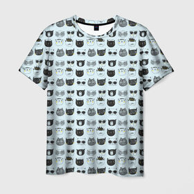 Мужская футболка 3D с принтом Крутые котишки в Кировске, 100% полиэфир | прямой крой, круглый вырез горловины, длина до линии бедер | 