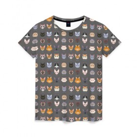 Женская футболка 3D с принтом Коты_8 в Кировске, 100% полиэфир ( синтетическое хлопкоподобное полотно) | прямой крой, круглый вырез горловины, длина до линии бедер | киса домашние животные | кот | котик | котики | коты | кошка | кошки