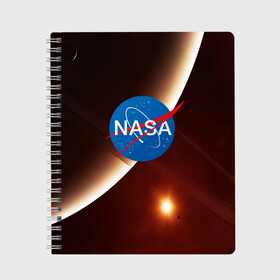 Тетрадь с принтом NASA SPACE в Кировске, 100% бумага | 48 листов, плотность листов — 60 г/м2, плотность картонной обложки — 250 г/м2. Листы скреплены сбоку удобной пружинной спиралью. Уголки страниц и обложки скругленные. Цвет линий — светло-серый
 | galaxy | nasa | space | астрономия | известные | космос | наса | планеты | сатурн