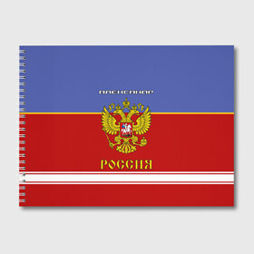 Альбом для рисования с принтом Хоккеист Александр в Кировске, 100% бумага
 | матовая бумага, плотность 200 мг. | russia | александр | герб | золотой | игра | красно | надпись | россии | российска | россия | русская | русский | рф | санек | саня | саша | сборная | синяя | форма | хоккей | хоккейная