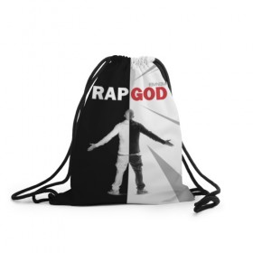 Рюкзак-мешок 3D с принтом Rap God Eminem в Кировске, 100% полиэстер | плотность ткани — 200 г/м2, размер — 35 х 45 см; лямки — толстые шнурки, застежка на шнуровке, без карманов и подкладки | 