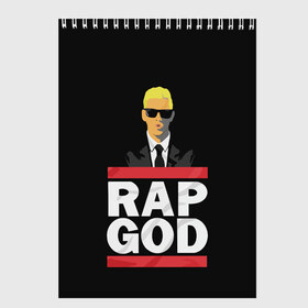 Скетчбук с принтом Rap God Eminem в Кировске, 100% бумага
 | 48 листов, плотность листов — 100 г/м2, плотность картонной обложки — 250 г/м2. Листы скреплены сверху удобной пружинной спиралью | actor | american rapper | composer | eminem | music | rap | rap god | record producer |   | актёр | американский | композитор | музыка | музыкальный продюсер | рэп | рэпер