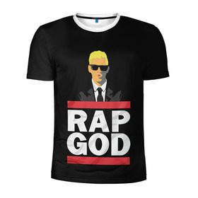Мужская футболка 3D спортивная с принтом Rap God Eminem в Кировске, 100% полиэстер с улучшенными характеристиками | приталенный силуэт, круглая горловина, широкие плечи, сужается к линии бедра | actor | american rapper | composer | eminem | music | rap | rap god | record producer |   | актёр | американский | композитор | музыка | музыкальный продюсер | рэп | рэпер