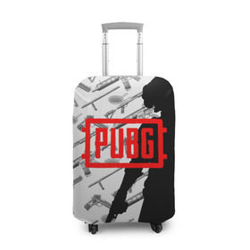 Чехол для чемодана 3D с принтом PUBG WEAPONS в Кировске, 86% полиэфир, 14% спандекс | двустороннее нанесение принта, прорези для ручек и колес | playerunknowns battlegrounds | pubg
