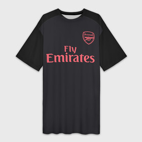 Платье-футболка 3D с принтом Ozil away 17 18 в Кировске,  |  | arsenal | barclays | campions | england | league | london | mesut | ozil | англия | арсенал | лига | лондон | месут | озил | чемпионов