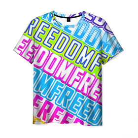Мужская футболка 3D с принтом FREEDOM 2 в Кировске, 100% полиэфир | прямой крой, круглый вырез горловины, длина до линии бедер | freedom | арт | свобода