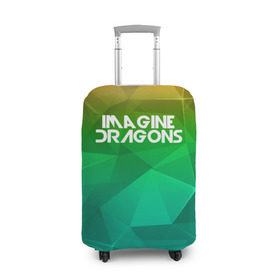 Чехол для чемодана 3D с принтом IMAGINE DRAGONS в Кировске, 86% полиэфир, 14% спандекс | двустороннее нанесение принта, прорези для ручек и колес | геометрия | градиент | драгонс | треугольники
