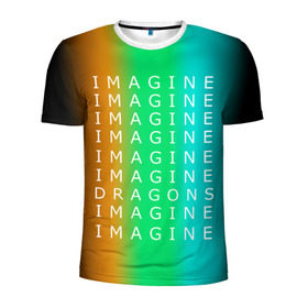 Мужская футболка 3D спортивная с принтом IMAGINE DRAGONS в Кировске, 100% полиэстер с улучшенными характеристиками | приталенный силуэт, круглая горловина, широкие плечи, сужается к линии бедра | evolve | imagine dragons | new age | вокалист | группа | драгонс | известные | личности | надписи | реп | рок | триколор | фирменные цвета | яркие