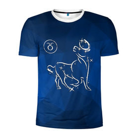Мужская футболка 3D спортивная с принтом Телец в Кировске, 100% полиэстер с улучшенными характеристиками | приталенный силуэт, круглая горловина, широкие плечи, сужается к линии бедра | taurus | звезды | знаки зодиака | космос | созвездие | телец