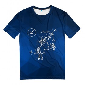 Мужская футболка 3D с принтом Стрелец в Кировске, 100% полиэфир | прямой крой, круглый вырез горловины, длина до линии бедер | sagittarius | звезды | знаки зодиака | космос | созвездие | стрелец