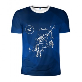 Мужская футболка 3D спортивная с принтом Стрелец в Кировске, 100% полиэстер с улучшенными характеристиками | приталенный силуэт, круглая горловина, широкие плечи, сужается к линии бедра | sagittarius | звезды | знаки зодиака | космос | созвездие | стрелец