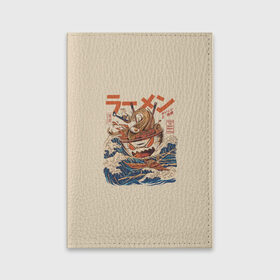 Обложка для паспорта матовая кожа с принтом Рамэн в Кировске, натуральная матовая кожа | размер 19,3 х 13,7 см; прозрачные пластиковые крепления | japan | monster | monsters | ramen | лапша | макароны | монстр | монстры | рамэн | япония