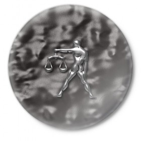 Значок с принтом Весы в Кировске,  металл | круглая форма, металлическая застежка в виде булавки | Тематика изображения на принте: 