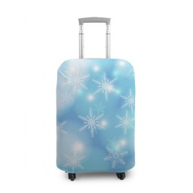 Чехол для чемодана 3D с принтом Волшебство Нового года в Кировске, 86% полиэфир, 14% спандекс | двустороннее нанесение принта, прорези для ручек и колес | елка | зима | мороз | новый год | снег | снежинки